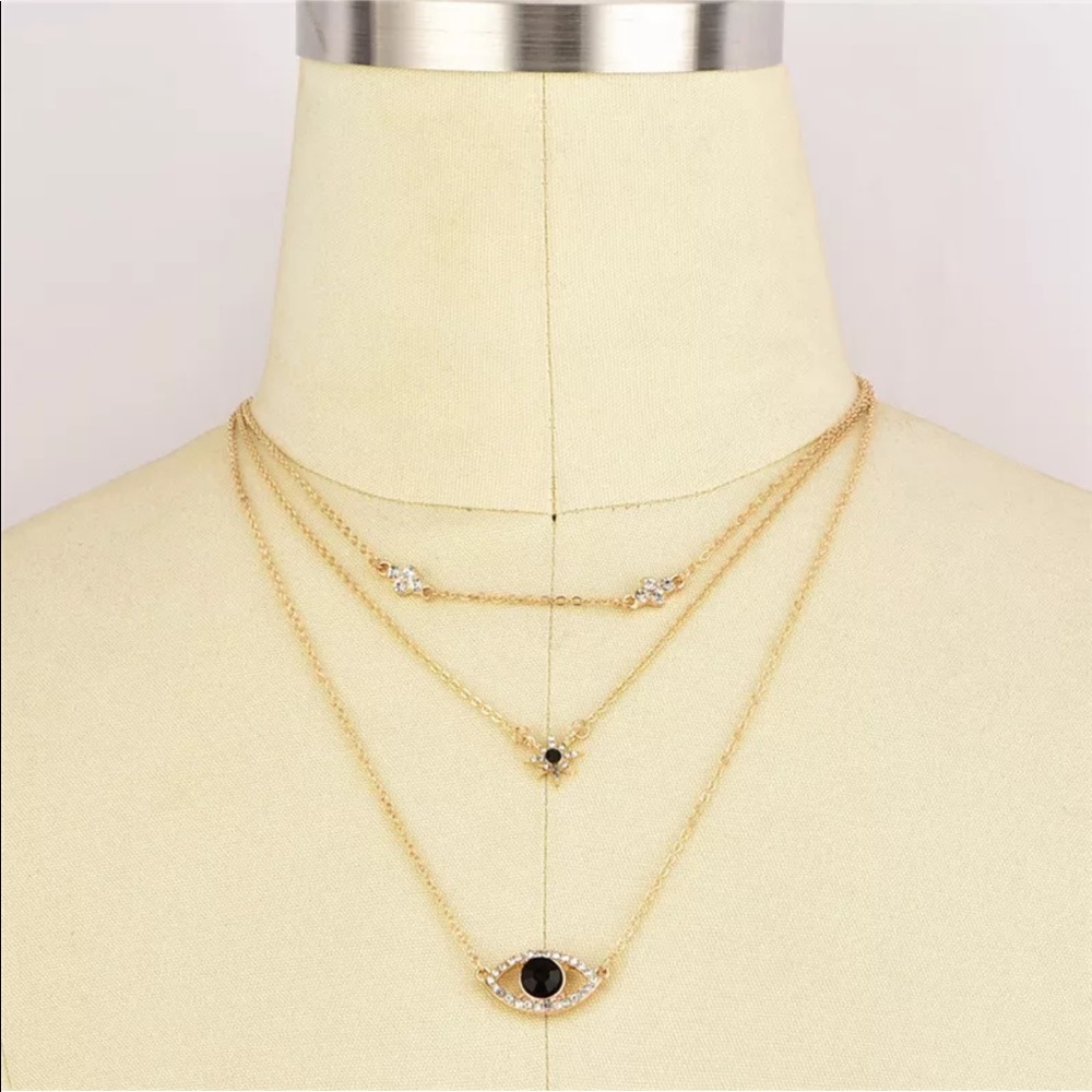 ❖RESTOCKED Boho Layered Evil Eye Necklace ❖ - Picture 4 of 4